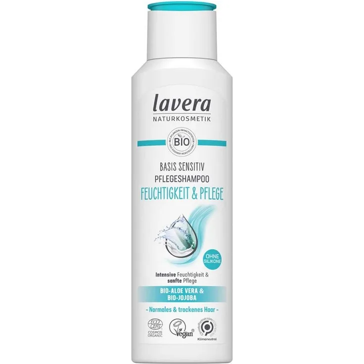lavera Haarshampoo Basis Sensitiv, 250ml, Feuchtigkeit & Pflege mit Bio-Aloe Vera und Bio-Jojoba, vegan, ohne Silikone