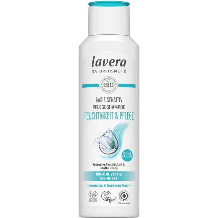 lavera Haarshampoo Basis Sensitiv, 250ml, Feuchtigkeit & Pflege mit Bio-Aloe Vera und Bio-Jojoba, vegan, ohne Silikone