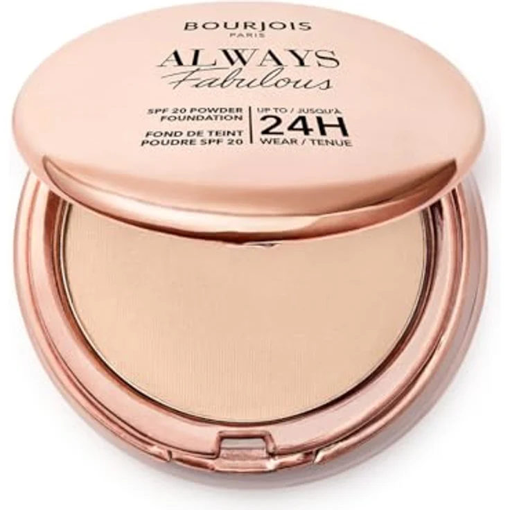 Bourjois Always Fabulous Powder 125 Ivory, 7 g - Matte Pulverbasis mit Hyaluronsäure, 24-Stunden-Abdeckung, Sonnenschutz 20, wasserdicht – Bild 1