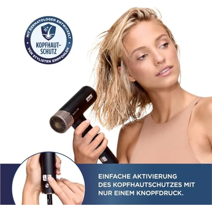 Shark SpeedStyle Pro Haartrockner, hohe Leistung & Power für glattes & welliges Haar mit Kopfhautschutz, 3 Aufsätze, leicht, keine Hitzeschäden, Schwarz HD731EU – Bild 3