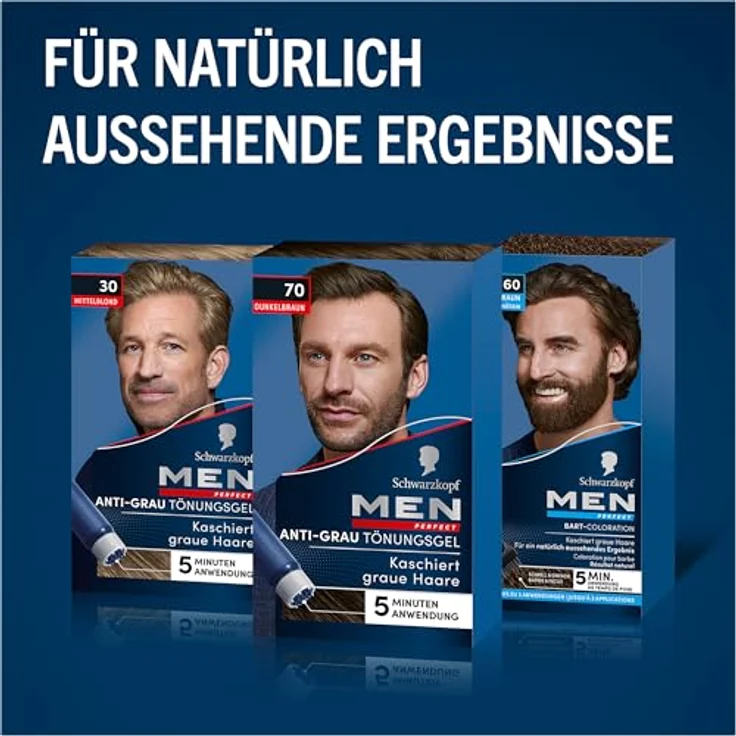 Schwarzkopf Men Perfect Anti-Grau-Tönungs-Gel 70 Natur Dunkelbraun 3 x 40 ml – Bild 11