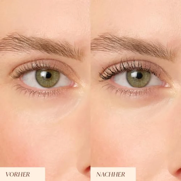 JUNGLÜCK Peptide Mascara, Vegane Wimperntusche ohne Mineralöle, wasserlöslich, wischfest, mit Peptid, Hyaluron und Rizinusöl, tiefschwarz – Bild 3