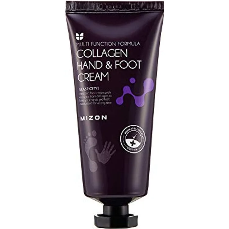 MIZON COLLAGEN HAND & FOOT CREAM (100ml) Feuchtigkeitsspendende Creme für trockene Haut, Hände, Ellbogen und Fersen, Hautreparatur