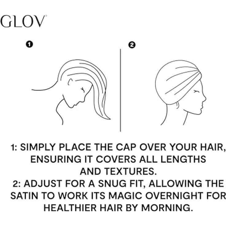 GLOV Schlafmütze Damen, Satin Haarhaube für Langes Lockiges Haar, Einheitsgröße, Schutz vor Frizz und Haarbruch – Bild 4