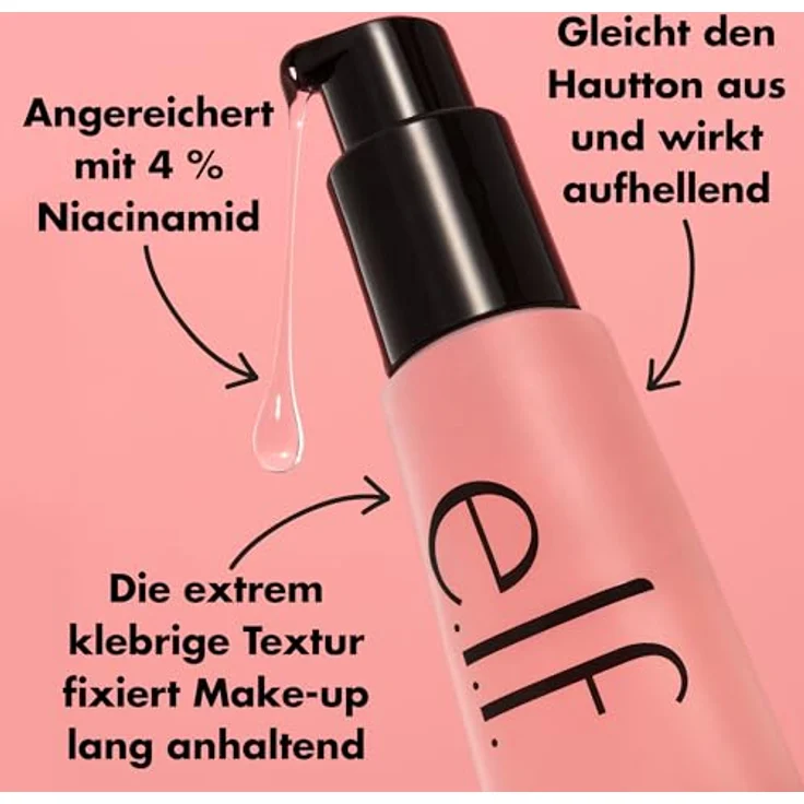 e.l.f. Cosmetics Power Grip Niacinamid Primer, Make-up-Primer mit 24 ml für einen makellosen Teint – Bild 4