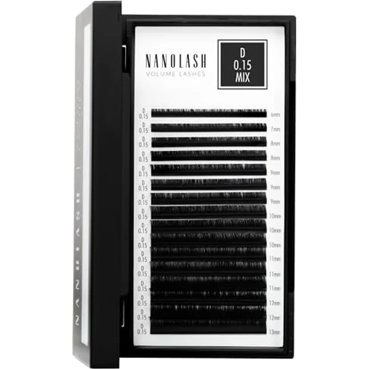 Nanolash Volume Lashes Künstliche Wimpern 0.15 D 6-13mm 1 St. - Dramatischer Blick, sofort längere und voluminösere Wimpern - Schwarz