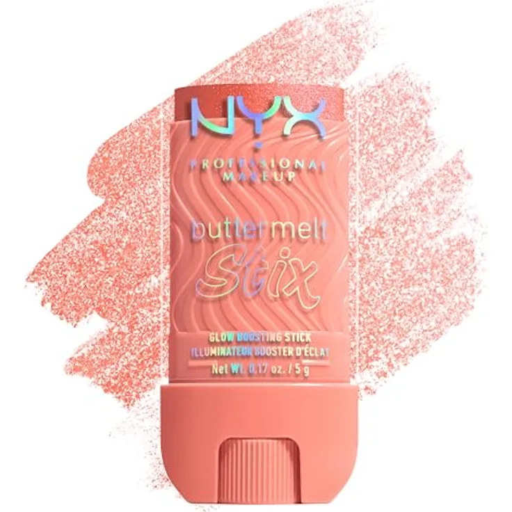 NYX PROFESSIONAL MAKEUP Buttermelt Stix Glow Boosting, samtiger Highlighter mit bis zu 8h Halt, 14 Farbvarianten