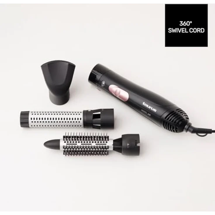 Taurus Haarformer Model Air, Föhn mit 1200 W, 3 Temperatureinstellungen und 3 Aufsätzen, inklusive Aufbewahrungstasche – Bild 9