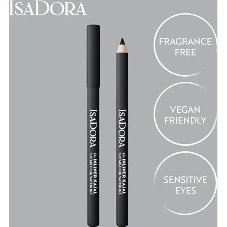 IsaDora The Inliner Kajal Eyeliner, hochpigmentierter Eyeliner für die Wasserlinie, 1,1 g, Farbe: Schwarz – Bild 3