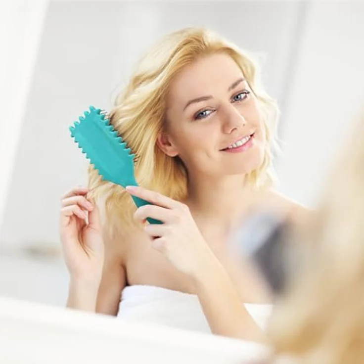 CNMTCCO Curl Hair Brush, Lockendefinierende Haarbürste mit Wildschweinborsten, ergonomischem Griff und entwirrendem Design, grün – Bild 2