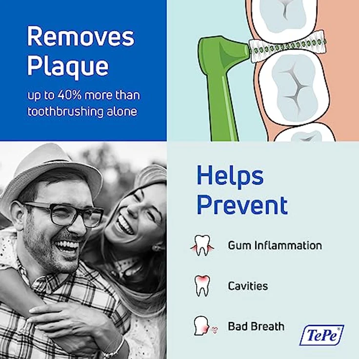 TePe Angle Interdentalbürste 0,6mm blau 6 Stück, zur gründlichen Zahnzwischenraumreinigung – Bild 2