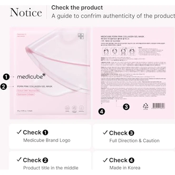 Medicube PDRN Pink Collagen Gel Mask, 28g – Regenerierende Gesichtsmaske mit Kollagen und Niacinamid, Feuchtigkeitsspendend, Glow-Effekt, für alle Hauttypen geeignet – Bild 2