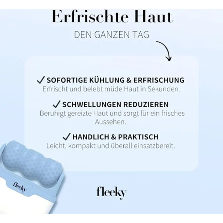 fleeky Ice Roller, Kühlend & Erfrischend Gesicht Roll-On mit Wave-Shape und V-Shape Ice-Wheels – Bild 6