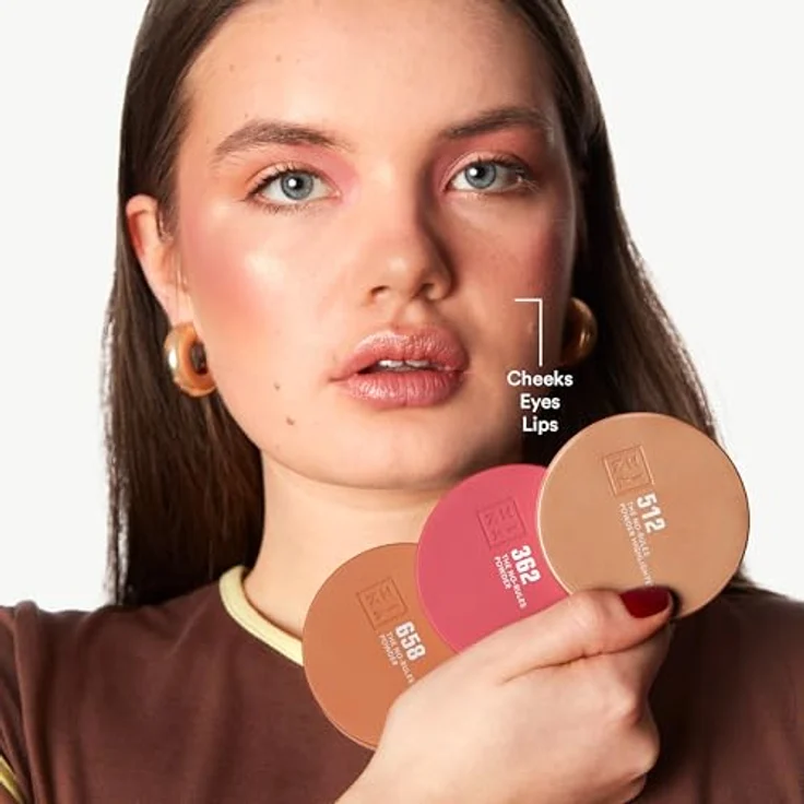 3INA The No-Rules Powder, multifunktionales Make-up für Augen, Lippen und Gesicht, 8 g, Farbton 658 - Warm honey beige, matte Textur – Bild 2