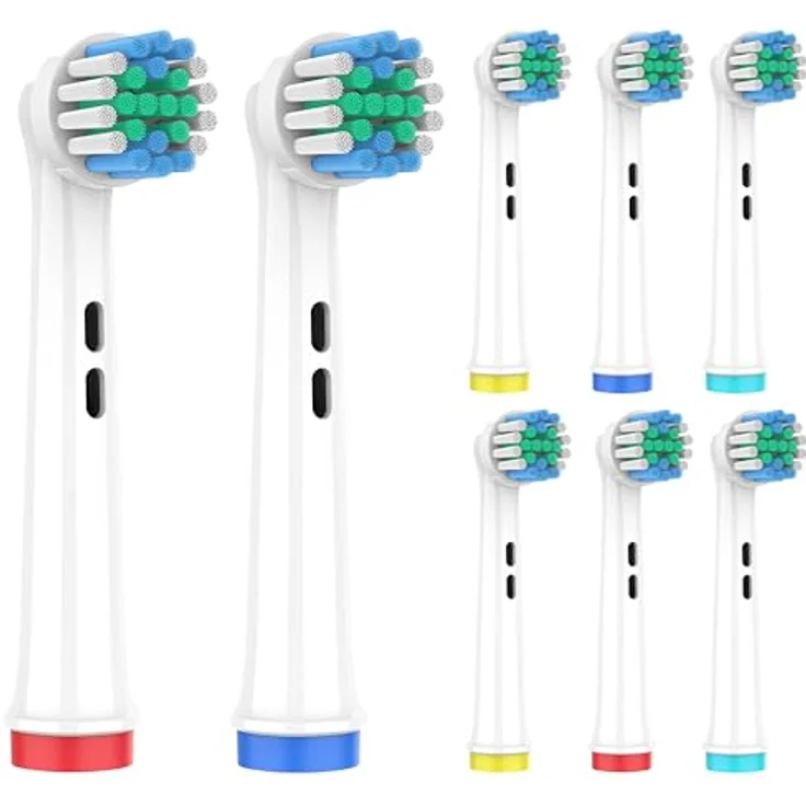 Perfekto24 8 Stück Aufsteckbürsten für Oral B, Ersatzbürsten mit sanften Borsten für gründliche Reinigung, kompatibel mit Vitality, Sensitive, Cross, 3D White, TriZone – Bild 1