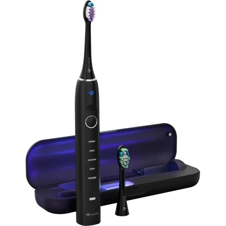 TrueLife SonicBrush Clean70 UV, Schallzahnbürste für Damen mit UV-Desinfektion, Schwarz
