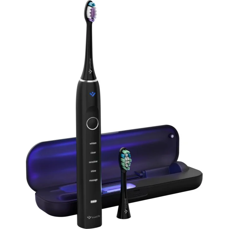 TrueLife SonicBrush Clean70 UV, Schallzahnbürste für Damen mit UV-Desinfektion, Schwarz