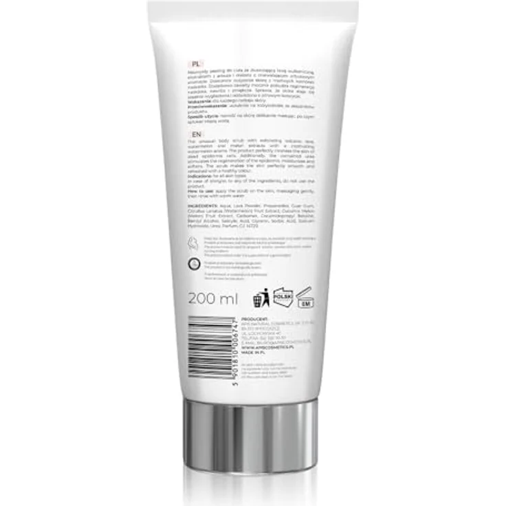 Apis Watermelon Refreshment, Körperpeeling mit vulkanischer Lava, 93% natürliche Inhaltsstoffe, 200ml – Bild 2