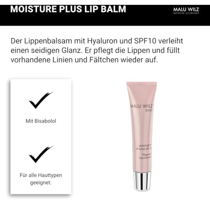 Malu Wilz Moisture Plus Lip Balm 15 ml, Duftender Lippenbalsam mit SPF 10 und Hyaluronsäure für trockene Lippen, vegan – Bild 5