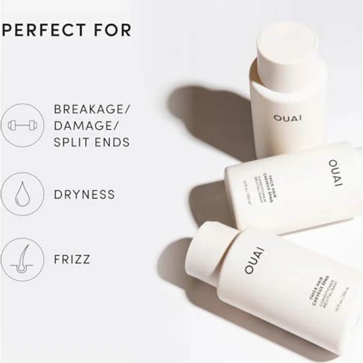 OUAI Thick Hair Conditioner, Reisegröße 89 ml, für trockenes, frizziges dickes Haar mit Keratin, Eibischwurzel, Sheabutter & Avocadoöl, paraben-, phthalat- & sulfatfrei – Bild 5