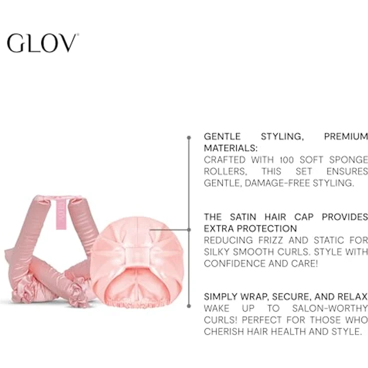 GLOV Dream Curl Set, Satin Lockenwickler für natürliche, bouncy Locken ohne Hitze, ideal für lockige und wellige Haare, perfekt für die Anwendung über Nacht – Bild 2