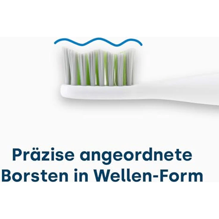 Emmi-dent Ersatzbürsten, 2x Bürstenköpfe Weiß für Sonic to go Schallzahnbürste, Wellenform, ausgewogener Härtegrad, Ersatzzahnbürsten für Ultraschall Zahnbürste – Bild 2