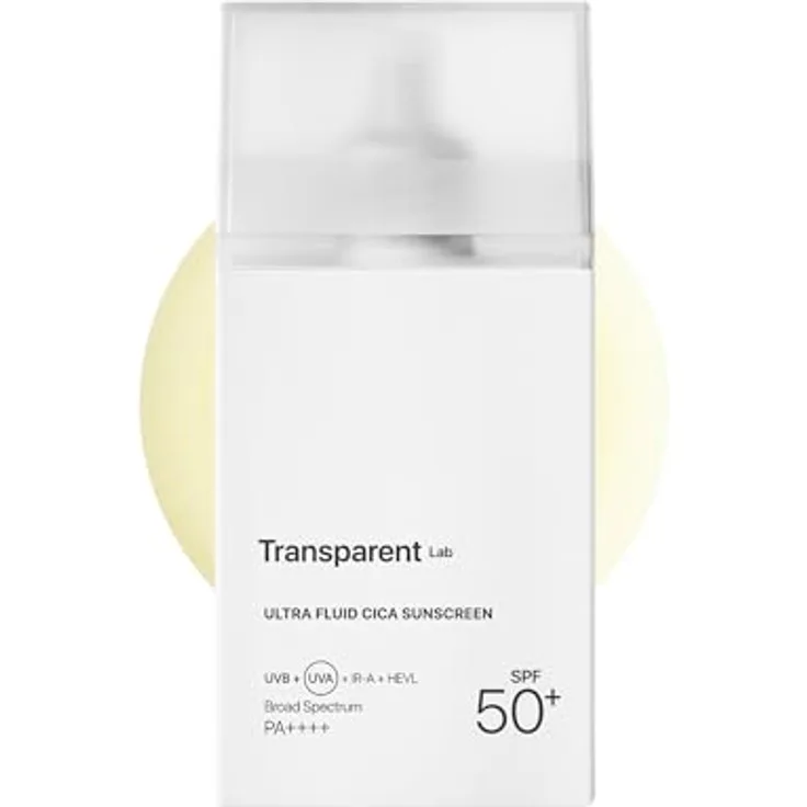 Transparent Lab ULTRA FLUID CICA SUNSCREEN, Tagescreme mit UVA/UVB Filter, beruhigend und matt, für sensible Haut, vegan und ölfrei, 100ml