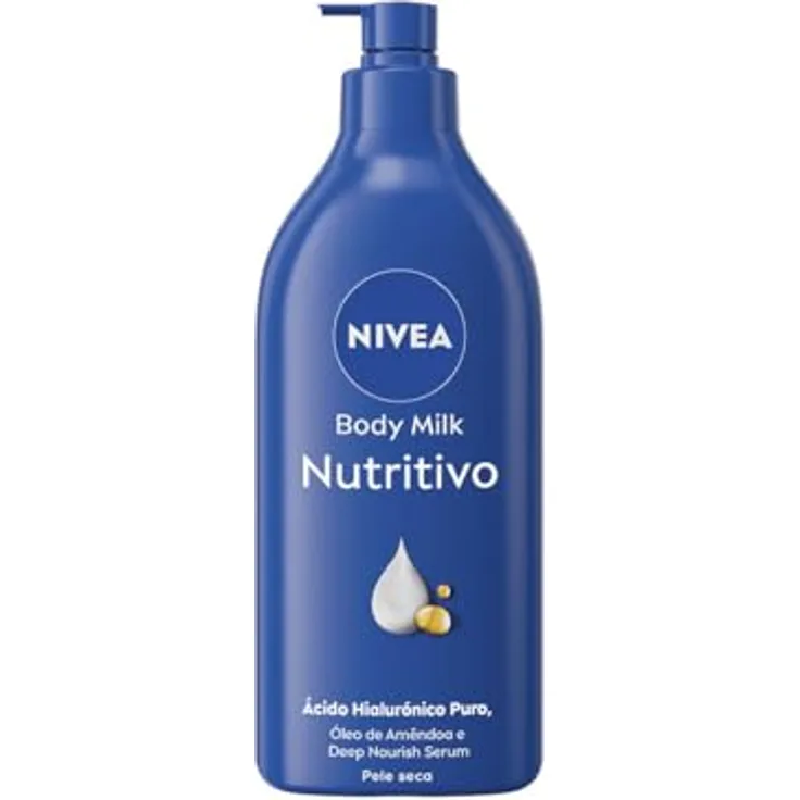 NIVEA Body Milk Nutritive (1 x 625 ml), Körpermilch spendet 72 h Feuchtigkeit, mit Mandelöl und Hyaluronsäure, für trockene Haut