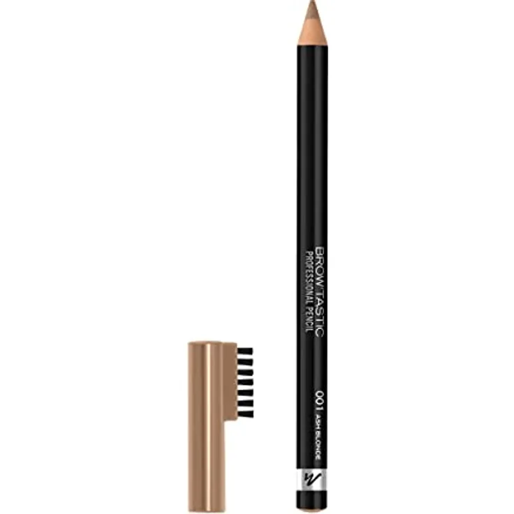 Manhattan Brow'Tastic Professional Pencil Fb. 001 Ash Blonde, Augenbrauenstift mit integriertem Bürstchen, 1,4 g