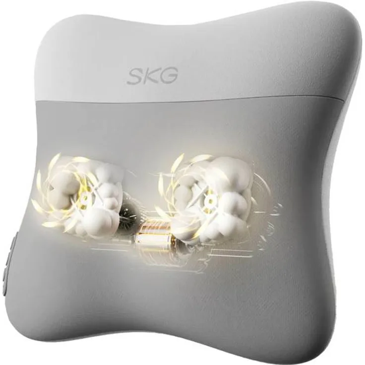 SKG VS500 Massagekissen, professionelle Tiefengewebsmassage mit 20 dynamischen Massageknoten, 10W, grau