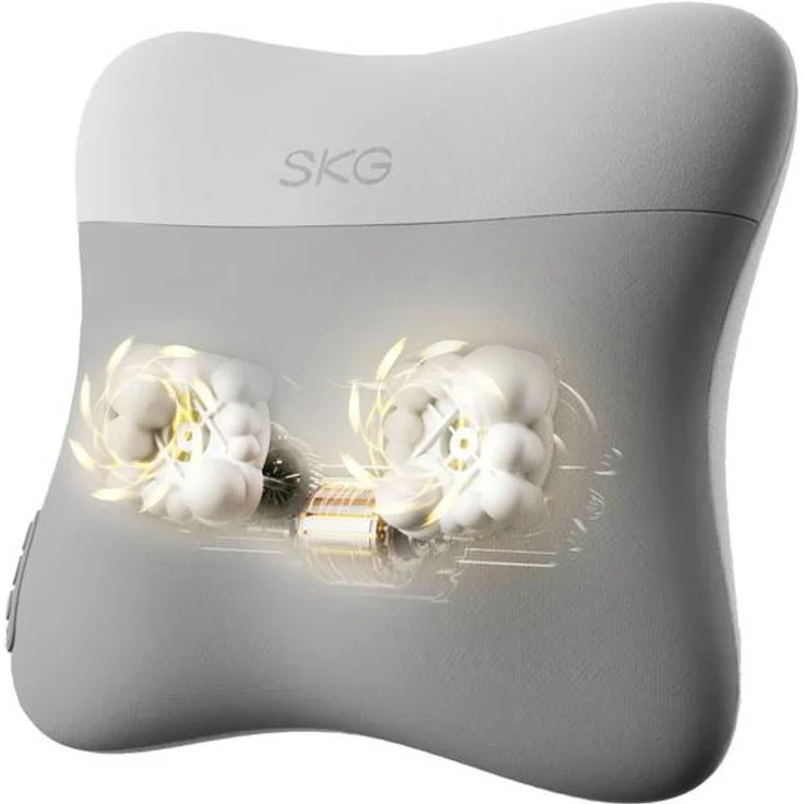 SKG VS500 Massagekissen, professionelle Tiefengewebsmassage mit 20 dynamischen Massageknoten, 10W, grau