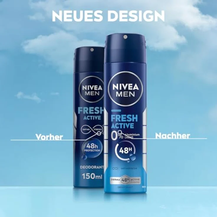 NIVEA MEN Fresh Active Deospray, aluminiumfreies Deodorant mit INFINIFRESH Formel für 48h Schutz, 150 ml, frischer Duft mit Meeresextrakten – Bild 5