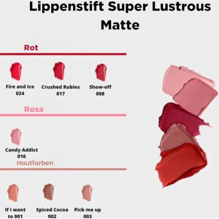 Revlon Super Lustrous The Luscious Mattes, Lippenstift mit Matt-Effekt, 017 Crushed Rubies, 4.2g - Maximale Pigmentabdeckung, feuchtigkeitsspendende Formel, moderne Farbtöne – Bild 3