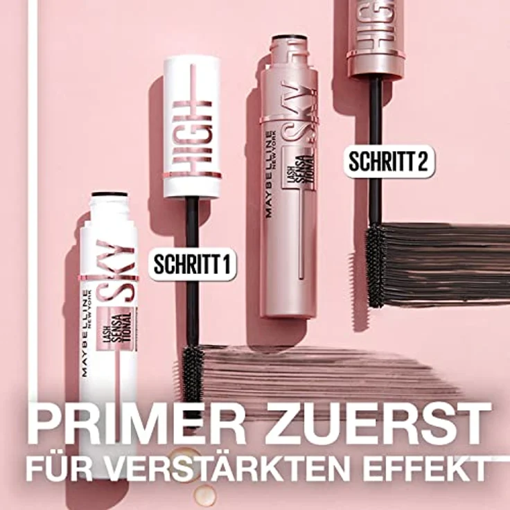 Maybelline New York Sky High Primer für Wimperntusche, Noch mehr Länge und Volumen, Mascara-Basis mit wimpernverlängerndem Effekt, Lash Sensational, Schwarz, 1 x 7,7 ml – Bild 4