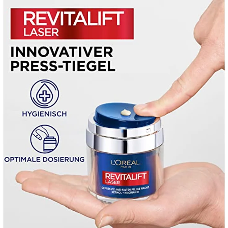 L'Oréal Paris Revitalift Laser Gepresste Anti-Falten Pflege Nacht Retinol Niacinamid Nachtcreme 50 ml – Bild 4