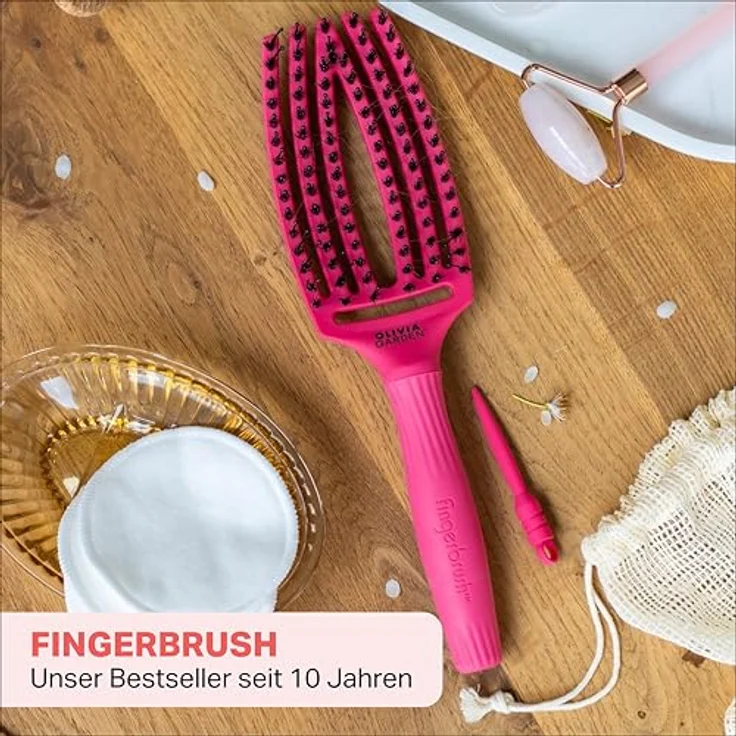 Olivia Garden Fingerbrush Haarbürste Medium Hot Pink – Bild 2