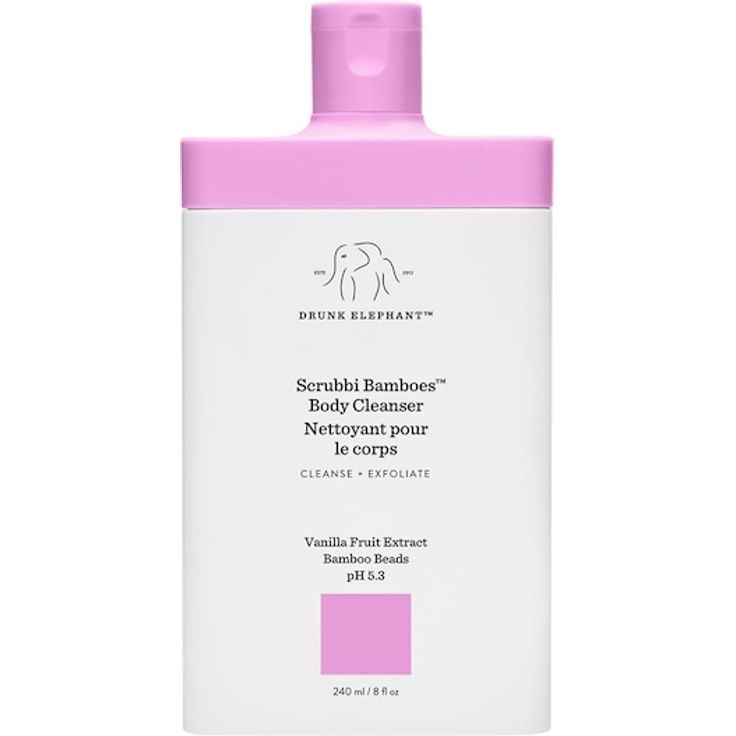 Drunk Elephant Scrubbi Bamboes™ Body Cleanser, Duschschaum mit biologisch abbaubaren Bambusperlen, 240 ml, vegan, pH 5,3