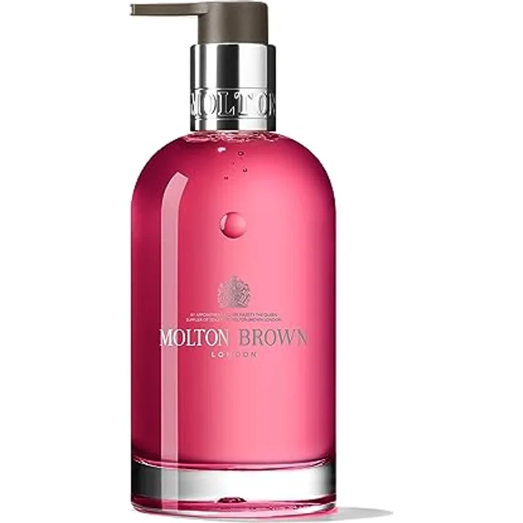 Molton Brown Fiery Pink Pepper feine flüssige Handseife Glasflasche 200 ml - Holziger Duft mit rosa Pfeffer und Jasmin