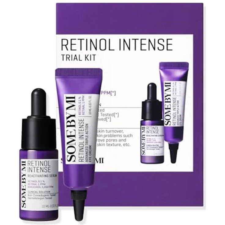 Some By Mi Retinol Intense Trial Kit, Augenpflege-Set mit Anti-Aging Retinol-Serum und feuchtigkeitsspendender Augencreme, 10 ml je Produkt – Bild 1