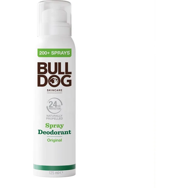 Bulldog Original Spray Deodorant für Herren, 125 ml, natürliche Hautpflege, langanhaltender Schutz gegen Schweißbildung