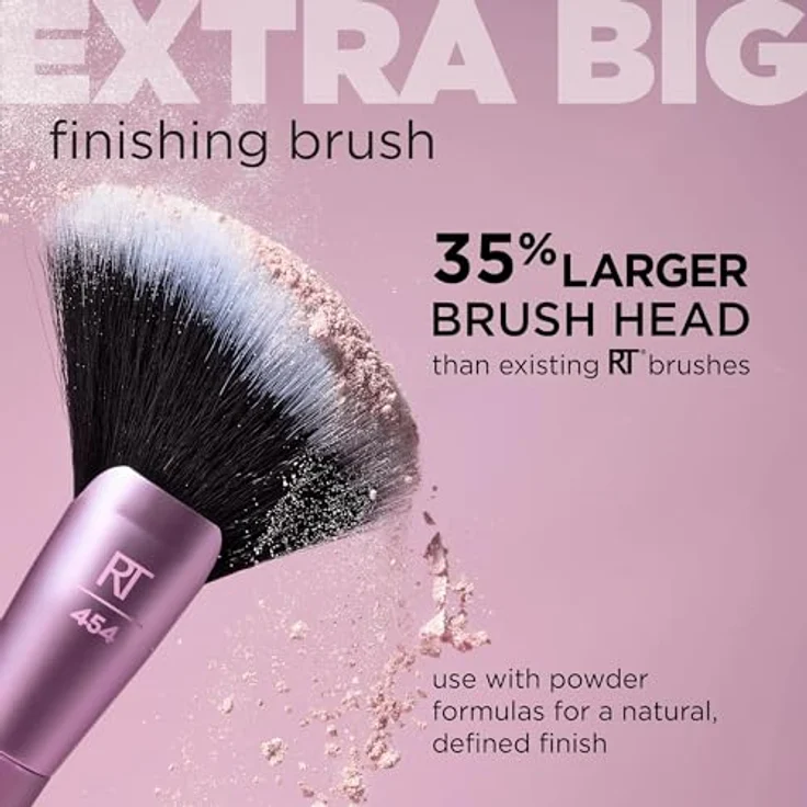 Real Techniques Extra Big Finishing Brush RT 454, Pinsel für die Wangen mit langen, feinen Borsten, vegan – Bild 5