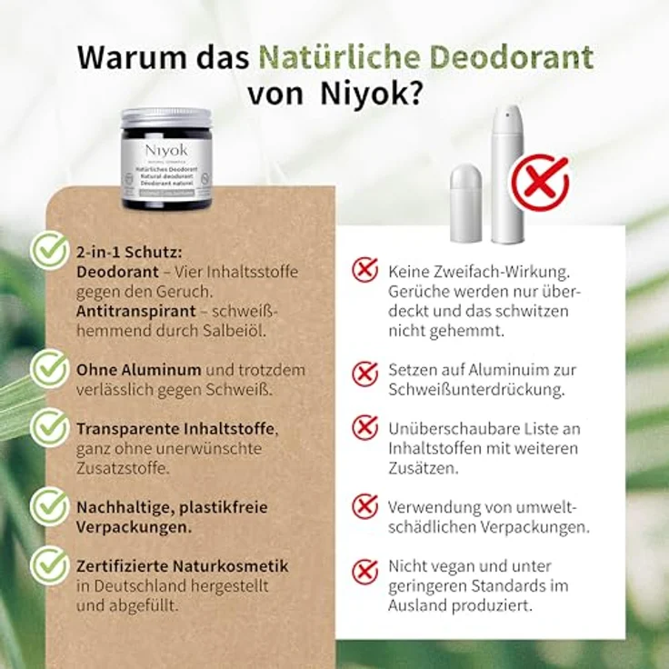 Niyok Niyok Deodorant - 2in1 Kokos 40ml Deodorant Creme 40 ml – Bild 5