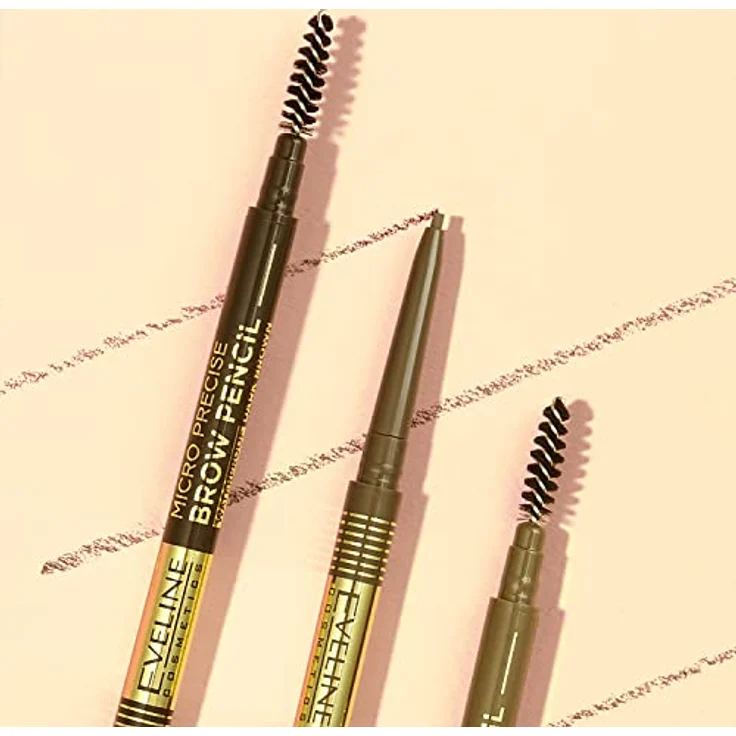 Eveline Cosmetics Micro-Präzisions-Augenbrauenstift, Wasserdicht, Vegane Formel mit Integrierter Bürste für Natürliche und Definierte Augenbrauen, Kühle Brauntöne – Bild 2
