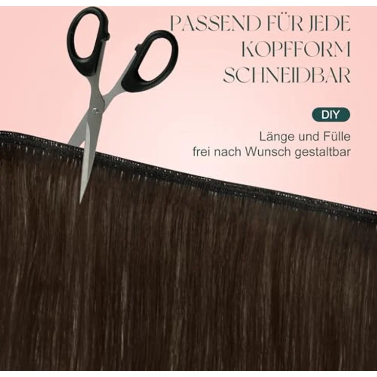 Easyouth Echthaar Tressen Extensions, Dunkelbraun, 50 cm, 100g, Naturlich glatt, haarschonend, vielseitig einsetzbar – Bild 4