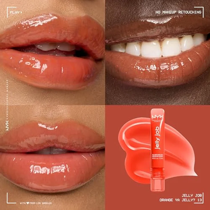 NYX Professional Makeup Jelly Job Lippenglanz, leuchtend und voluminisierend, Farbton Ya Jelly, 7.5 ml – Bild 2