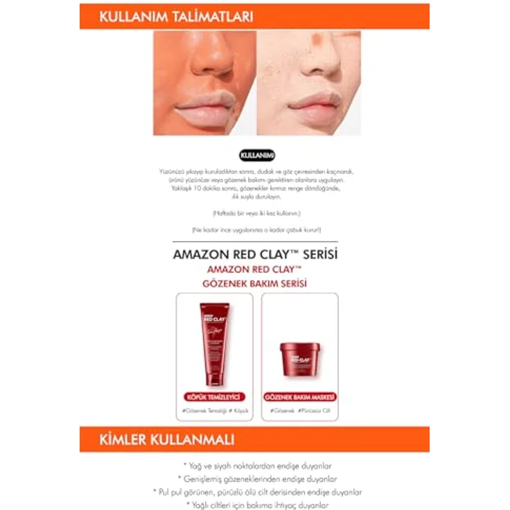 Missha Amazon Red Clay™ Gesichtsmasken, reinigende Maske zur Reduktion von Hauttalg und Verkleinerung der Poren, 110 ml – Bild 7