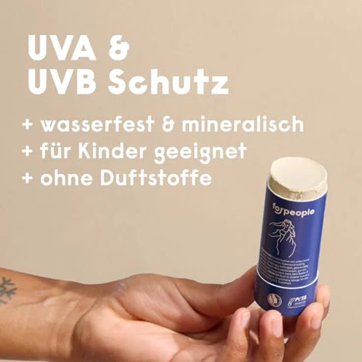 4people BIO Sonnencreme Stick LSF 50 - Wasserfeste Surf Sunscreen mit Zink - Mineralischer UV Filter - 100% natürlich - 40g – Bild 2