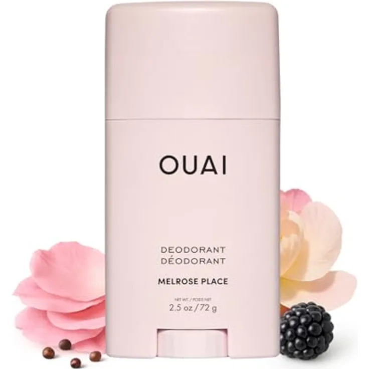 OUAI Aluminiumfreies Deodorant Melrose Place, 24-Stunden-Geruchsschutz mit Duftnoten von Rose, Beere, Litschi & rosa Pfefferkörnern, 72g