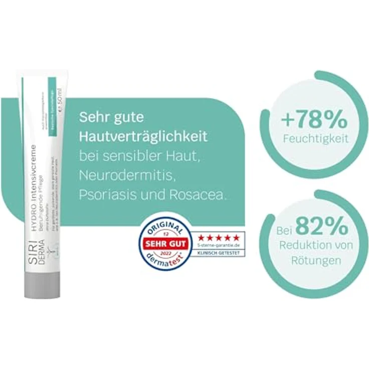 SIRIDERMA HYDRO Intensivcreme | Creme für juckende und gereizte Haut bei Neurodermitis und Psoriasis (ohne Parfum, 50 ml) – Bild 5
