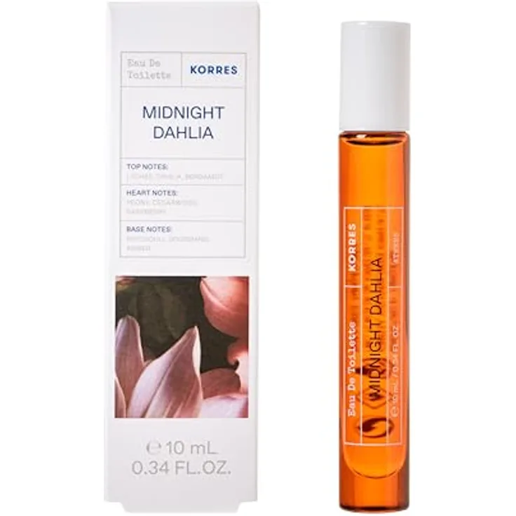 KORRES MIDNIGHT DAHLIA Eau de Toilette für Damen, orientalisch-floraler Duft mit Zedernholz & Pfingstrosen, vegane Deluxe Reisegröße, 10ml